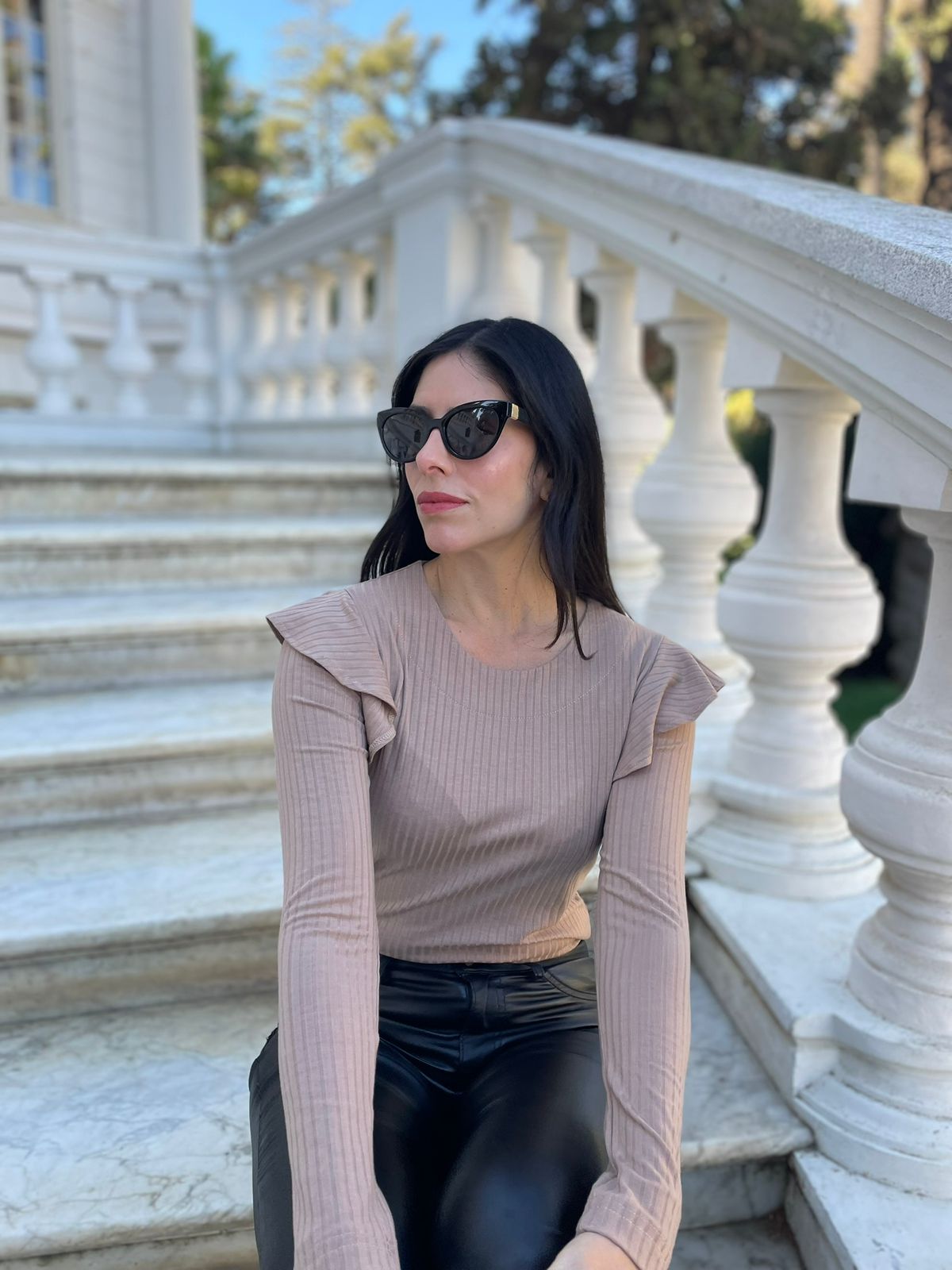 Top Volados Beige