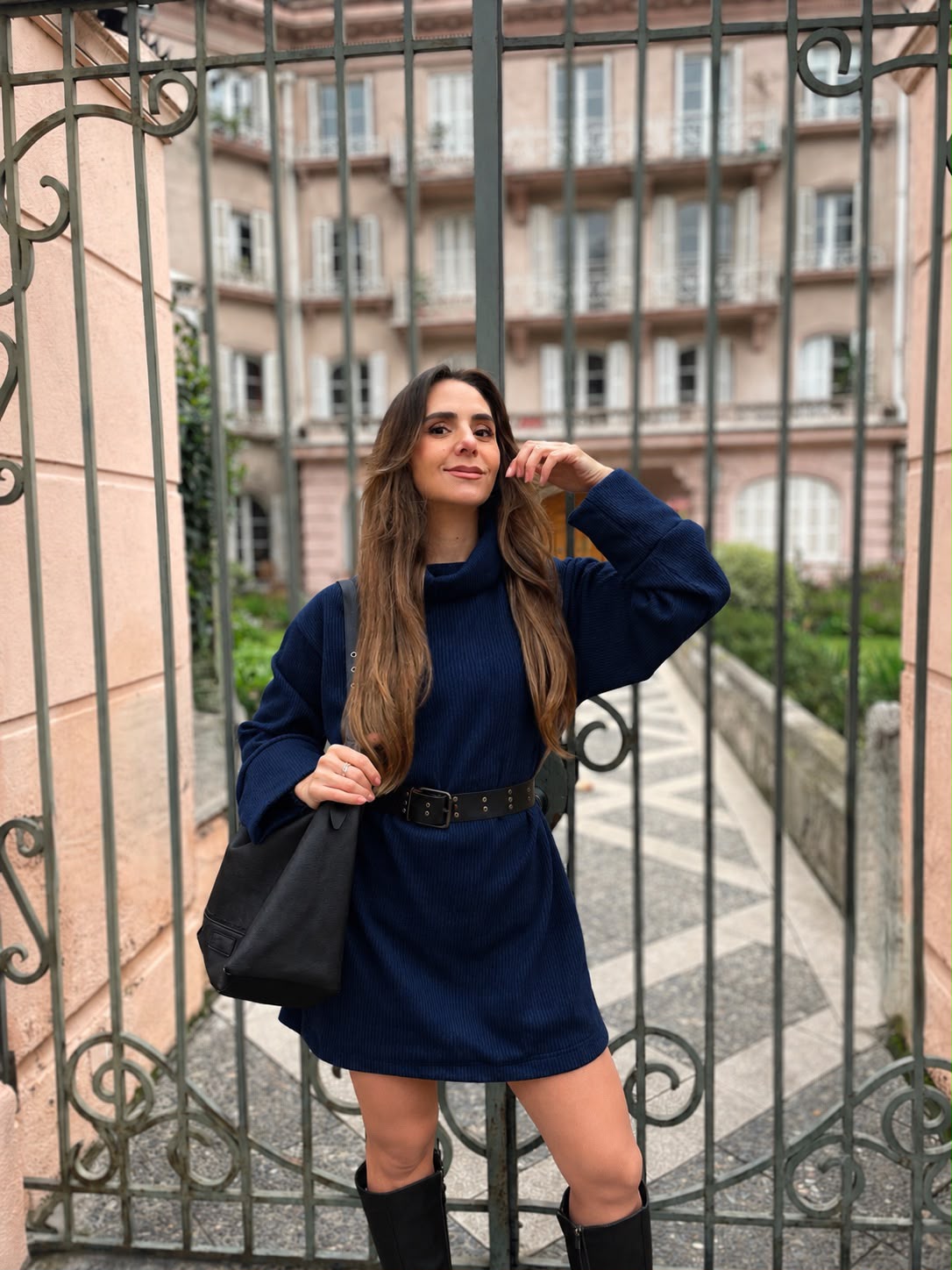 Vestido Ana Angora Azul Marino